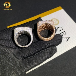 Anillo con Certificado GRA, Anillo Hip Hop con Incrustaciones de Moissanita, Moissanita VVS, Joyería de Plata 925, Anillo Fino con Corte Mixto de Diamantes <span class=keywords><strong>para</strong></span> Hombre - Product Image 4