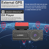 Mini caméra de tableau de bord haute définition sans fil 3K avec système de positionnement global de stationnement 24 heures GPS pour voitures Black Box DVR