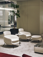 Fauteuil inclinable minimaliste italien, design minimaliste, avec dossier haut, en sherpa, pieds en acier inoxydable, pour l'ameublement de la maison