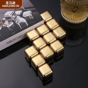 Cubos de Hielo de Acero Inoxidable 304 de 27 cm, Color Dorado, para Enfriar Vino y Whisky - Product Image 3