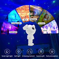 Projecteur Astronaute Lampe Musicales avec Haut-parleur, Veilleuse Plafond Étoiles Lune Nébuleuse, Minuteur LED, Projecteur Galaxie Astronaute