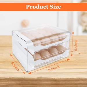 Boîte de rangement d'œufs pratique pour la famille, vente en gros, support double pour œufs de cuisine domestique - Product Image 2