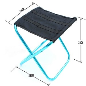 Taburete Plegable para Exteriores de Aleación de Aluminio 25x23x26 cm, Silla Portátil para Camping y Jardín, Azul - Product Image 1