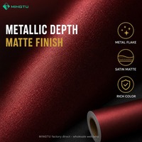 Film de protection de peinture TPU rouge métallisé mat en gros, 7,5 mil, auto-réparant, sans bulles, film de covering automobile premium à changement de couleur