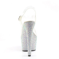 Chaussures de danse exotique pour la pole dance, les boîtes de nuit et les bars, talons fins classiques à bout ouvert de 7 pouces, effet pop flash, talons fins