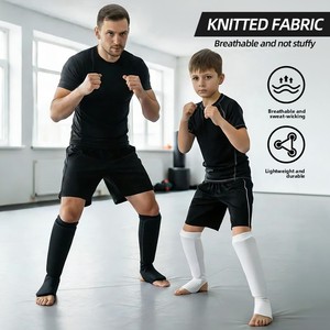 Protectores de Espinilleras Universales para Boxeo, Protectores de Pies para Taekwondo, Protectores de Piernas de Algodón para MMA y Sanda, Espinilleras Profesionales - Product Image 6