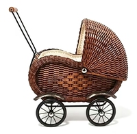 Chariots décoratifs en rotin naturel pour bébés et enfants, chariots à jouets en osier tressé faits à la main, paniers de couchage pour nouveau-nés