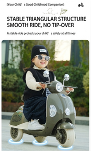 Scooter électrique pour enfants 6V avec musique éducative, style Vespa rétro, <span class=keywords><strong>moto</strong></span> pour enfants - Product Image 4