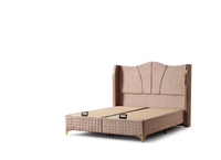 Lit en bois massif de luxe italien, taille king, ensemble de meubles de chambre à coucher modernes avec sommier haut