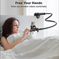 Support de téléphone portable rotatif à 360° avec bras flexible long, support de tablette pour lit et bureau