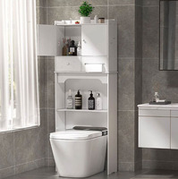 Étagères de salle de bain autoportantes personnalisées pour économiser de l'espace, support de papier toilette, organisateur de toilettes avec portes