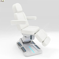 Fauteuil de Beauté de Luxe Réglable, Lit de Tatouage Facial et Pédicure, Chaise d'Examen Médical Hydraulique Rotative pour Clinique Esthétique et Spa