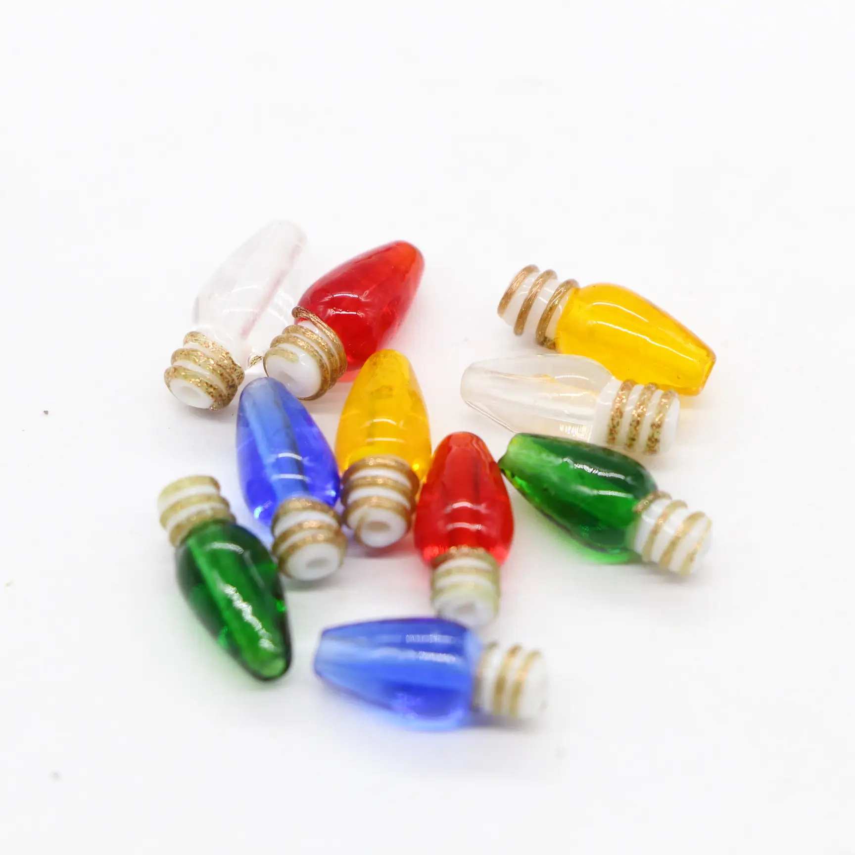 Mix Đầy Màu Sắc Handmade Giáng Sinh Mini Bulb Hạt Lampwork Glass Bead Để Làm Đồ Trang Sức