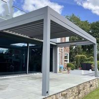 Persiennes motorisées automatiques Toit rétractable Gazebo de jardin Pavillon Piscine Cadre en aluminium étanche Persiennes motorisées