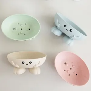 Cartoon Soap Box Smile Stereoscopic Hand Shape Bathroom Drain Soap Holder Portable Soap Dish Protect Case Bathroom Accessories - Product Image 3