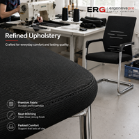Chaise de réunion professionnelle avec accoudoirs fixes et base chromée pour usage de bureau