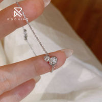 Bracelet Rochime en argent sterling 925 avec mini-diamant de laboratoire en forme de gourde, bijou délicat porte-bonheur pour femme, idéal pour porter en superposition