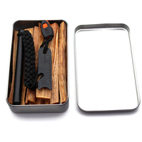 Kit de survie XL robuste pour le bushcraft, bâtons de bois gras, allume-feu en ferrocérium pour le camping
