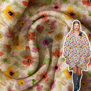 Hot Sales Woven 100% Kleid Custom Print auf Tie Dye Leinen Stoff Hersteller - Product Image 4