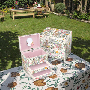 Hiç parlak #175 özel lüks müzik oynama ahşap çekmece ekran mücevher kutusu geyik çiçek tasarım kızların doğum günleri için - Product Image 3