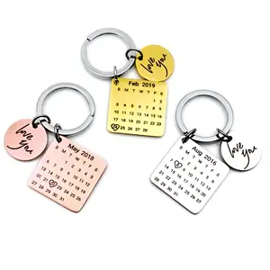 Werbe schlüssel anhänger Benutzer definierte personal isierte Mini-Kalender Schlüssel bund