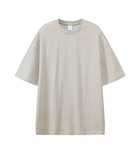 เสื้อยืดผู้ชาย 330 กรัม ผ้าคอตตอน 100% หนานุ่ม กันยับ สีพื้น คอกลม แขนสั้น ทรงโอเวอร์ไซส์ สไตล์สตรีทแวร์ - Product Image 3