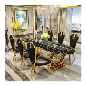 Hot Selling Cheap 2021 Modern Design House Furniture Dining Table Marble Dining Table Set