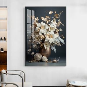 Arte Mural Personalizado al por Mayor, Pinturas de Flores, Creación de Arte en Porcelana, Decoración del Hogar, Luz LED para Sala de Estar - Product Image 2