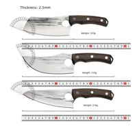 Couteau à découper pour abattage de 6 pouces Ustensiles de cuisine Couperet Couteau de chef en acier inoxydable 50cr15 Couteau à désosser Boucher avec étui en cuir