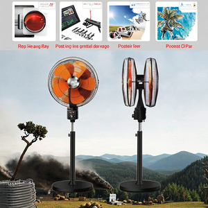 Ventilateur électrique 3-en-1 de 18 pouces à <span class=keywords><strong>2</strong></span> têtes, rotation à 360 degrés, pour usage extérieur et domestique, alimenté par batterie, avec commande numérique, en plastique - Product Image 3