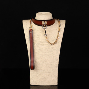 Genuine Leather <b>Collar</b> With Handcuffs Set For Adult <b>Bondage</b> Play Black Color - Product Image 3