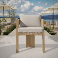 Mobilier de jardin haut de gamme Simplicité Fauteuil de luxe de jardin d'hôtel en bois de teck Chaises de salle à manger