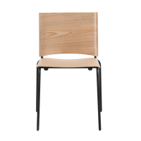 Chaise de salle à manger minimaliste avec assise et dossier en contreplaqué plié plaqué pieds en métal pour salle à manger ou restaurant