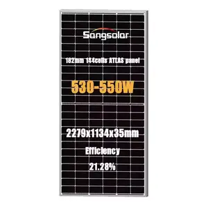 यूरोप वेयरहाउस GCL 525W 530W 535W 540W 550W सौर पैनल सेल 182 मिमी मोनोक्रिस्टलाइन 500 वाट सौर पीवी पैनल