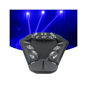 Dj Disco Wedding Bar Club Led Stage Light Three Sides Led 9*10W Spider Laser Moving Head Light