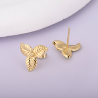 Anting-anting kancing emas lapis emas berbentuk bunga, hati, dan bintang imut NYH, modis, trendi, untuk wanita, perhiasan sehari-hari.