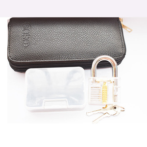 Goso — Kit de Mini cadenas de Protection de verrouillage, ensemble de boîte de serrurier transparente en titane, sac à fermeture éclair, cylindre, boîte de serrurier, 24 pièces - Product Image 3