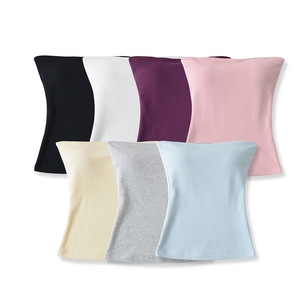 Canotta Vintage Corta Imbottita Effetto Nuvola <span class=keywords><strong>Senza</strong></span> <span class=keywords><strong>Spalline</strong></span> da Donna, Sottogiacca Base per Stratificazione, Nuovo Arrivo Estivo, Modello Off-Shoulder - Product Image 2