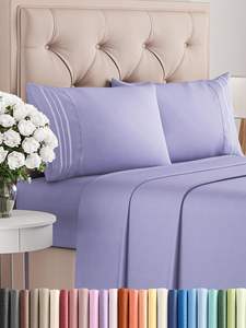 Draps souples pour <span class=keywords><strong>lit</strong></span> Queen Size 4 pièces hôtel luxe bébé lavande draps Queen facile d'entretien ensemble <span class=keywords><strong>de</strong></span> draps <span class=keywords><strong>de</strong></span> <span class=keywords><strong>lit</strong></span> en microfibre <span class=keywords><strong>de</strong></span> polyester - Product Image 3