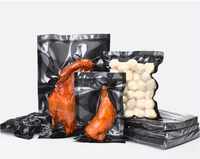 Sac alimentaire sous vide en Nylon, pour saucisses, couleur noir, transparent sur un côté, sac d'emballage de conservation des aliments