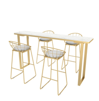 Ensemble de tabourets de bar en marbre haut de gamme, meubles de salle à manger modernes pour restaurant, avec pieds en métal pour salon, hôtel, vente chaude
