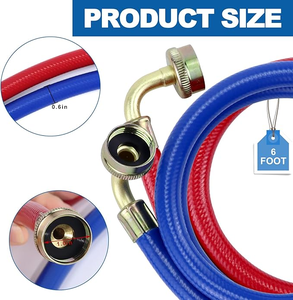 Wholesale Rubber Reinforced Washing Machine Inlet Hose Red and Blue Washer Supply Line Washing Machine Hoses - Product Image 5