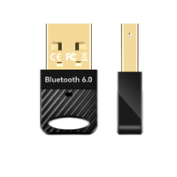 Adaptateur Bluetooth 6.0 USB longue portée BT6.0, dongle Bluetooth sans fil USB, récepteur et émetteur audio EDR BLE pour ordinateur de bureau