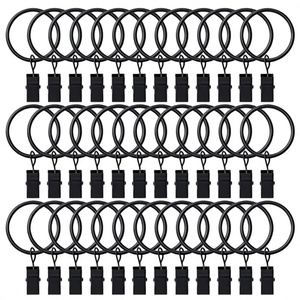 Lot de 10 anneaux de rideau en métal et pinces à rideaux, diamètre 1,26 pouce, pour tringles à rideaux de 1,26 pouce - Product Image 3