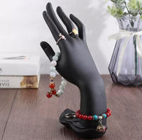 Noir Résine Bijoux Présentoir Buste Main Modèle pour Boucles D'oreilles Collier Anneau Bracelet En Gros Minimaliste Comptoir Vitrine