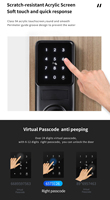 Ventes directes d'usine Vians, serrure intelligente avec empreinte digitale, mot de passe, carte RFID, application, télécommande, déverrouillage par clé