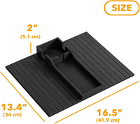 Tablette de canapé moderne antidérapante SINCERE en bambou, pliable et flexible, avec porte-gobelet et rangement pour collations, pour salon