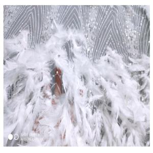 Robe <span class=keywords><strong>de</strong></span> mariée à paillettes perlées, tissu <span class=keywords><strong>de</strong></span> tulle, plumes, vente rapide en chine, nouvelle collection 2020 - Product Image 1