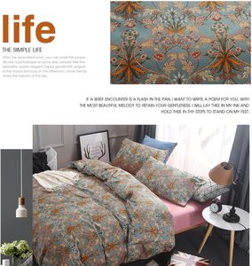 Set di biancheria da letto 100% cotone 3 pezzi copripiumino blu verde acqua ornato disegno floreale senza tempo <span class=keywords><strong>elegante</strong></span> per camera da letto <span class=keywords><strong>elegante</strong></span> - Product Image 5