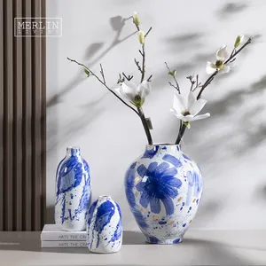 Merlin Living Modern Home Decor Gemalte Keramik vase Dekoration Tinte Malerei Serie Blumenvase Für Wohnkultur Vase